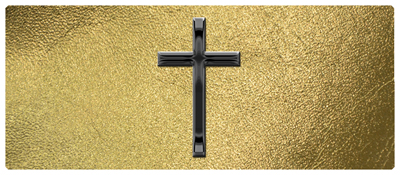 DNSEMP-L-510-BK-SH-GD Black Single Cross Shimmer Gold